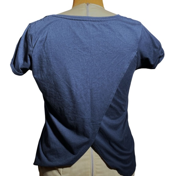 Navy Blue Geometric Patterned Women's Top by Roxy beach wear with Open Back M - Picture 3 of 7